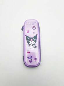 1pc Sanrio 3D Pencil Case, Large Capacity Polyester Stationery Box, Printed With Kuromi And Cinnamon Roll Patterns, Creative Cartoon Student Storage Box, Great Gift, Back To School Present,Bag