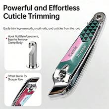 1pc Weixiang Oblique Nail Clipper, Portable, High Carbon Steel Material, With Earwax Spoon, Single Luxury Item, Suitable For Ingrown Nail And Cuticle Care, An Ideal Nail Care Tool
