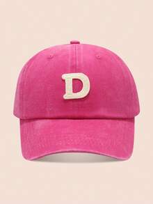 1顶紫红色儿童棒球帽，印有26个字母，水洗棒球帽，适合男婴女婴，适合户外日常佩戴，防晒 - 水溶-玫紅水洗棒球 - 查看 31