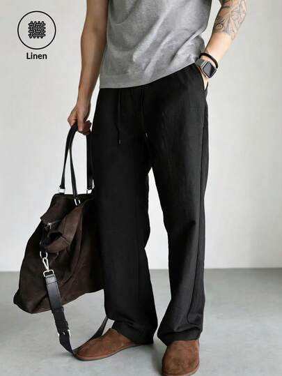 Pantalones rectos casuales y sueltos de hombre, ligeros, para exteriores