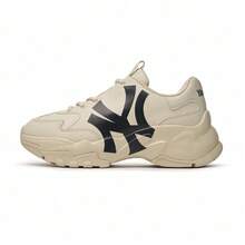 MLB Unisex NY Thick Sole Casual Sneakers 3ASHC104N - Beige-50BGS - View 1