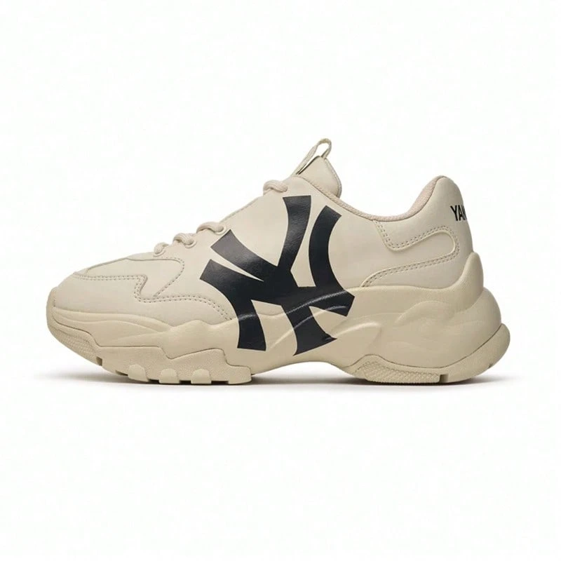 MLB Unisex NY Thick Sole Casual Sneakers 3ASHC104N - Beige-50BGS - View 1