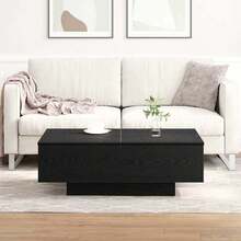vidaXL Mesa baixa Chêne preto 90 x 60 x 31 cm Bois d'ingénierie - Preto - Ver 4