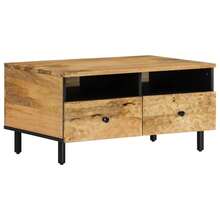 vidaXL Couchtisch 80x54x40 cm Massives Mangoholz - Braun - Übersicht 3
