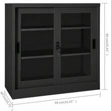 vidaXL Armário de portas coulissantes 90x40x90 cm preto antracite - Cinza - Ver 9