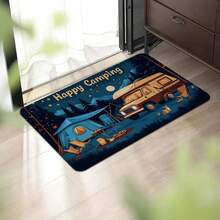1pc 2D Flat A Camping-Themed Doormat Made From Soft Flannel Material, Perfect For Use In Kitchens, Bedrooms, Living Rooms, And Bathrooms.It Also Serves As A Decorative Item For Campers, Caravans, And Motorhomes, Making It A Great Gift For Christmas Or New Year - Multicolor - View 3