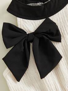 Girl's Bow Flowy Summer Dresses Cute Halter Neck Sleeveless A Line Homecoming Formal Princess Party Dress - 杏色 - 查看 4
