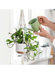 2PCS Handmade Boho Macrame Plant Hangers - 3-Tier Hanging Planter Set With Wood Beads, Adjustable Length For Indoor/Outdoor Use, Lightweight Flower Pot Holders For Balcony, Fence & Patio Decor, Perfect For Succulents, Pothos & Air Plants - Multicolor - View 4