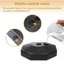 Paquete de 6 conos delimitadores de tráfico con base rellenable, barrera deseguridad de plástico ajustable con cadena de plástico de 39,4 pies, poste de control de multitudes para exteriores e interiores para el control del tráfico y la señalización. - amarillo y negro - Ver 4