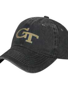 Georgia Tech Yellow Jackets Icon Logo Retro Washed Cotton Baseball Cap, Adjustable Lightweight And Breathable Unisex Outdoor Humor Beach Hat, For Men Women Grandpa Dad Husband Coworker Friend - màu đen - Xem 2