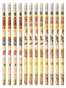 6Sets Capybara Party Favor Set Cute Animal Pencils Erasers Pack Class Reward Prize Birthday Gift Classroom Office Supplies - Multicolor - View 6