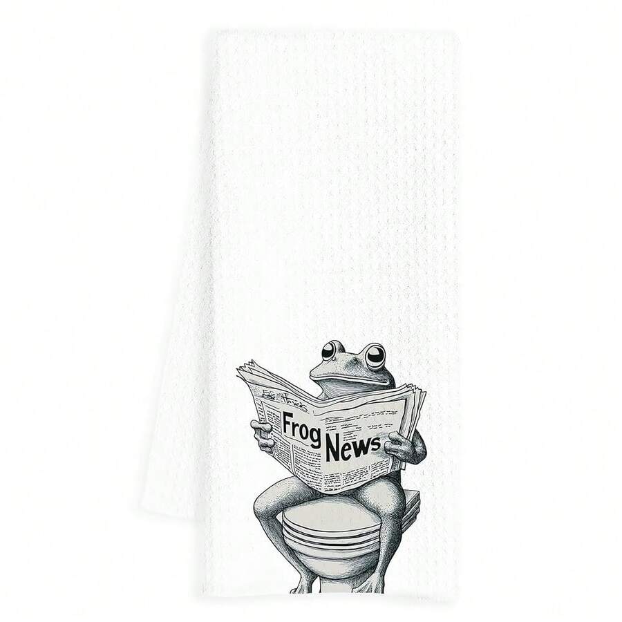 Frog Hand Towels For Bathroom, Frogs Bathroom Hand Towels, Frog Bathroom Decor, Funny Hand Towels, Frog Gifts For Women Frog Lovers, 16x24 Inch - Frog - 查看 1