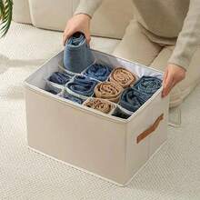 1pc Foldable Fabric Shoe Box With Dust Cover, Large Capacity, Plain Design, Hand Washable, For Bedroom Closet Organization - Multicolor - View 5
