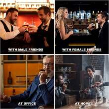 Whiskey Stones Gift Set - Whiskey Glass Set Of 2 - Granite Chilling Whiskey Rocks - Scotch Bourbon Box Set -Father's Day Birthday Gifts For Men Drinking Gift For Dad Him Husband Party Holiday Present LQ02W - 直筒玻璃杯+不鏽鋼寶石,送給老公 - 查看 8