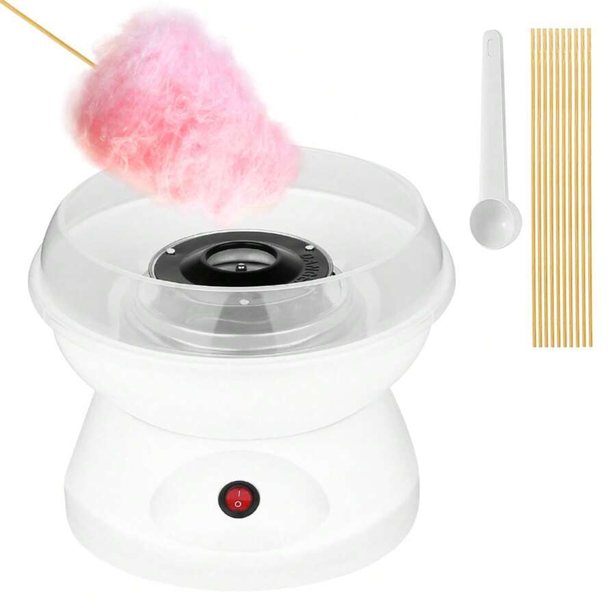 Portable Cotton Candy Machine Desktop Cotton Candy Maker 450W Candy Floss Machine with Splash Prevention Bowl Sugar Scoop 10pcs Candy Sticks for Home Use - Tipo de Enchufe A USA (110-127V) - Ver 1