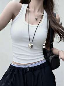 美国性感迷彩印花吊带背心，女士夏季休闲白色 - 白色 - 查看 4