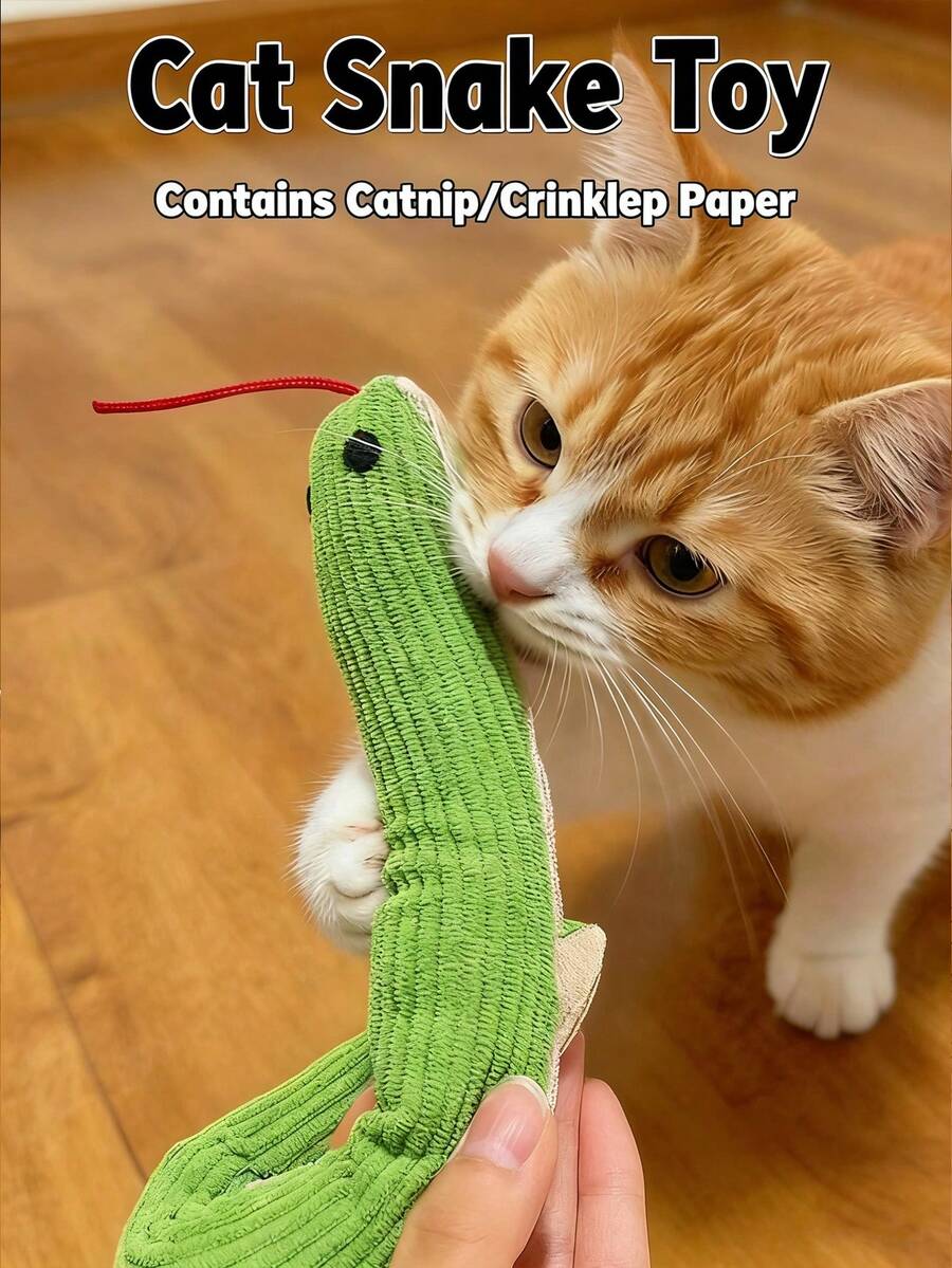 Interactive Cat Toys, Includes Plush Squeaky Pillow Toy, Pet Supplies, Cat Toys, Dog Toys, Plush Pets, Realistic Snake, Kitten Chew Stick, Pet Supplies - Multicolor - View 1