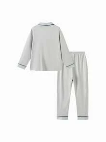 Balabala 儿童睡衣套装，男女童春季家居服 - 灰色調 - 查看 2