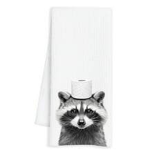 Raccoon Gifts Hand Towels For Bathroom, Raccoon Gifts For Women, Farmhose Bathroom Decor, Cute Cabin Decor, 16x24 Inch - 浣熊1 - 查看 2