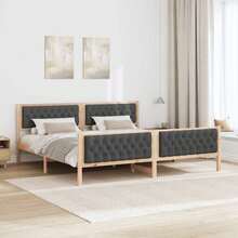 vidaXL Quadro de luz cinza foncé 200 x 200 cm pino maciço - Castanho - Ver 4
