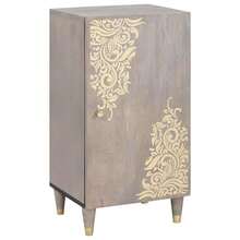 vidaXL Buffet gris et or 40 x 33 x 75 cm Macizo de madera de mangue - Gris - Ver 1