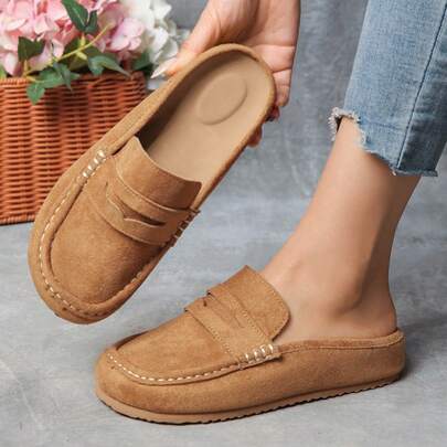 Mocasines sin cordones para mujer, estilo retro, versátiles para la escuela, la oficina y el uso casual