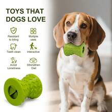 Dog Toy Dumbbell Dropper Made Of Natural Rubber, Resistant To Biting And Grinding Teeth, Puzzle Pet Dog Toy - màu xanh lá - Xem 4