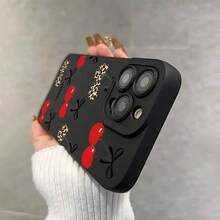 Phone Case: Leopard Print Cherry Bow: Angel Lens Full Coverage Case For Apple  14 Pro, Compatible With  13/12, Suitable For  15 Plus, 14 Pro Max, 13, 12, 14, Soft Shell For  16 Series The Unique Style Makes Your Phone Case More Attractive - 1pc - View 4