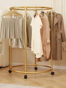 Metal Floor Standing Clothes Rack, Garment Drying Rack, Round Clothes Hanger - Freestanding Display Rack Suitable For Home, Retail Stores And Shopping Malls, Drying Rack