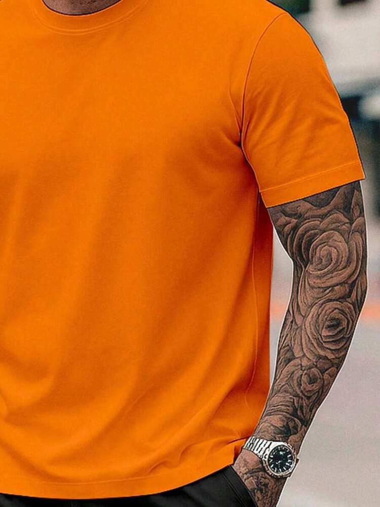 NY Streetwear T-Shirt And Shorts Set - Premium 26.1 Cotton Shirt - 橘色 - 查看 3