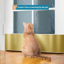 Placa Protectora de Acero Inoxidable para Puerta, 8" x 34" Placa de Empuje para Puerta, Placa Protectora Autoadhesiva para Puertas de 36" Interior o Exterior (Níquel Cepillado) - Aire - Ver 5