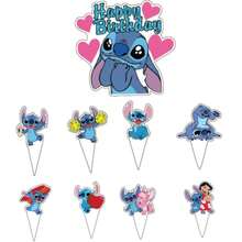 25个史迪奇主题蛋糕装饰插牌，适合家庭生日派对、蛋糕装饰、厨房蛋糕DIY、圣诞蛋糕装饰 - 彩色 - 查看 5