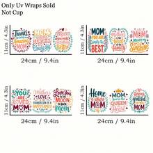 12pcs Spanish Mom Theme UV DTF Cup Stickers, Suitable For DIY Coffee Cups, Bright Waterproof Self-Adhesive, Spanish Mother's Day Quotes Transfer Paper, Easy To Apply On Glass And Smooth Surfaces - Multicolor - View 4