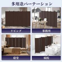 パーテーション 間仕切り 6連 自立式 衝立 カバーストリップ付き 高さ1. 8m×幅3m 布タイプ 折りたたみ 仕切りパネル 軽量 クロスパーテーション 目隠し 屏風 おしゃれ 組み立て簡単 部屋 オフィス 会議室 (ベージュ) - ブラウン + 幅3.05m * 高さ1.82m - チェックする 6