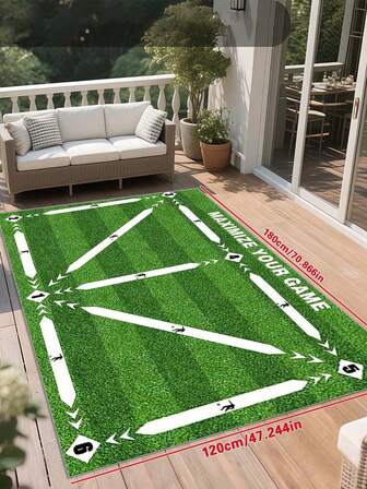 Hopfällbar halkfri träningsmatta för fotbollsfotavtryck, kreativ heltäckningsmatta för uteplats, camping, vardagsrum, sovrum, heminredning