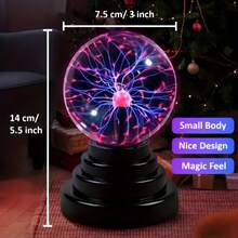 Bola mágica de ciencia ficción | Luz nocturna con luz LED alimentada por USB, control de botón, adecuada para entretenimiento, regalos de cumpleaños y festividades - Negro - Ver 5