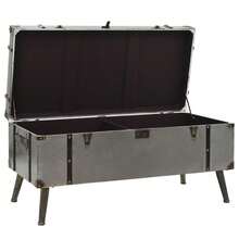 table basse vidaXL en MDF et aluminium 102 x 51 x 47,5 cm - Argent - Voir 7