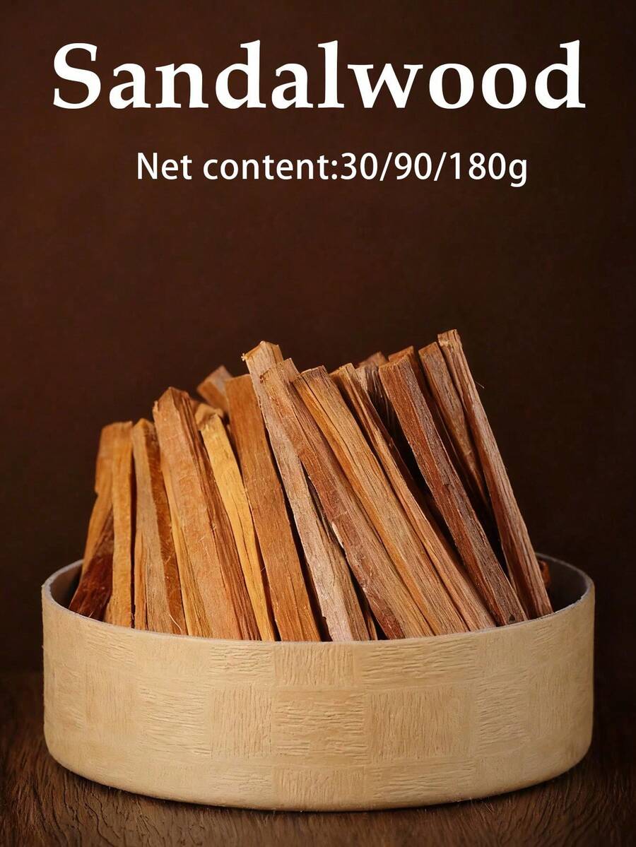 30/90/180克，优质檀香，天然檀香，高档香薰原料，天然无添加，香味甜美持久，舒缓助眠，适合室内香薰，可用于招待客人、冥想、送礼、品茶、瑜伽、疗愈、阅读等场合，营造优雅氛围。 - 高品質檀香木 - 查看 1