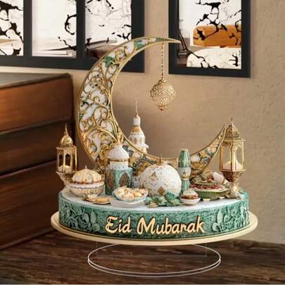 精美斋月亚克力装饰品 - 多功能2D展示品，适用于家居、办公室和窗户 | 派对和桌面装饰的理想之选 | 独特的节日礼物