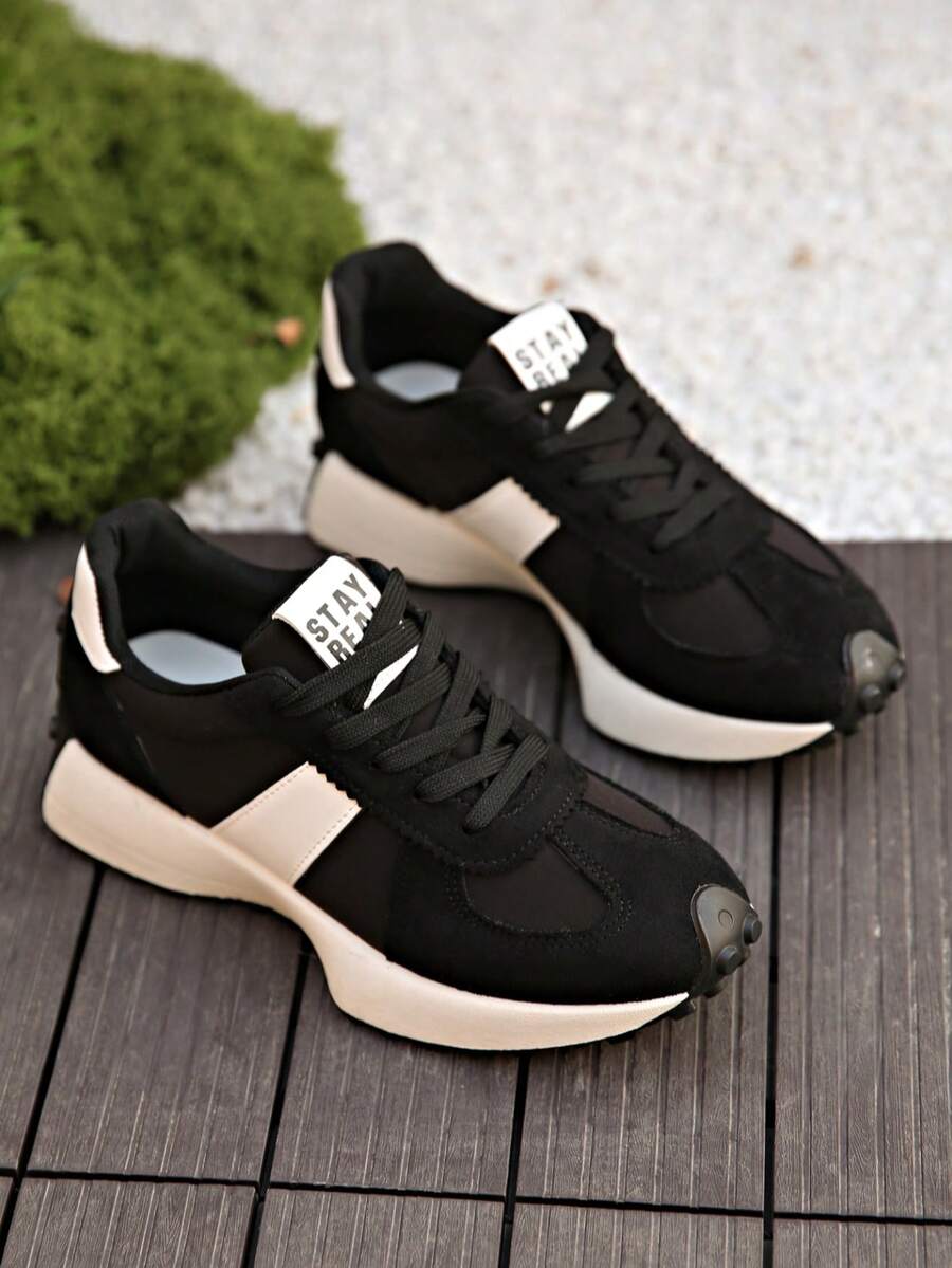 女士圆头系带厚底学生休闲舒适厚底运动鞋