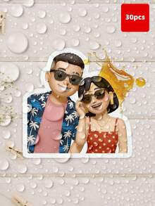 Bộ 1-108 miếng dán hoạt hình tùy chỉnh từ ảnh - Có thể tải ảnh lên để tùy chỉnh, thích hợp cho thư tình, sổ lưu niệm, quà tặng tiệc tùng, phong bì, tem quà tặng, máy tính xách tay, ba lô, chống thấm nước và có thể tái sử dụng, bề mặt bóng hoặc mờ, món quà hoàn hảo dành cho người yêu. - Màu Hoa hồng đỏ - Xem 34