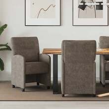 vidaXL Chaises de Salle à Manger con Roues 2 pz Gris foncé - Grigio - Visualizzare 2