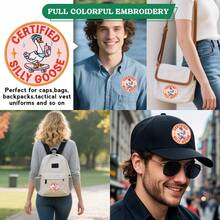 1 PC Funny Goose Hook And Loop Patch, Colorful Embroidered Badge Patch, Cute Animal Meme Morale Patch, DIY Applique Accessories For Backpacks, Dog Harnesses, Army Vests, Gym Bags, Hats, Helmets(Non-Iron Patch) - Multicolor - View 5