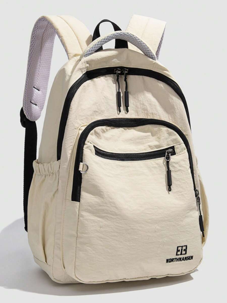 Fashionable, Versatile, Comfortable Large Capacity New Classic Graduation/Back To School Gift Backpack, Suitable For Casual, Travel, Ideal For Graduates - Beige - View 1