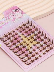 80 Clusters Of Brown Fox Style Diagonal Flying Long Tail Design, Falling Tail Manga Eyelashes, Fake Eyelashes, Fox Friends, Thick Roll Fishing Style Party, Daily Cosplay, Wholesale Fashionmakeup Tools - C - 查看 6