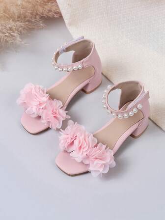 2026 New Children High Heel Sandals, Fashionable High Heels, Elegant Girls' Choice, Girls' Sparkling Diamond Sandals, Bohemian Style, Sweet Design Sandals, Small High Heel Dance Sandals, High School & College Students Sandals