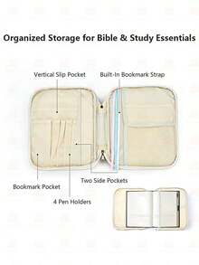 Bible Cover For Women, Large Quilted Case With Handle, Durable Bag And Carrying Case For Girls, Study Supplies Accessories, Christian Gift For Women, Bible Cover Soft Zippered Carrying Case For Men Women Church Bag Book Holder Religious Gift - Nhiều màu - Xem 4