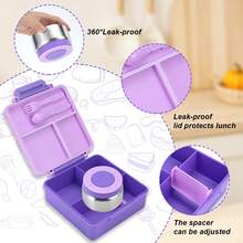Christmas Bento Box With 8oz Soup , Leak-Proof Lunch Box, 4-Compartment Design, Insulated For Hot & Cold, Suitable For School, Travel, Home Decor, New Year Gift