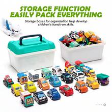 6-24pcs Children's Construction Vehicle Toy Set, Friction Powered Push & Pull Mini Interactive Toy Cars, With Storage Box, Suitable For Boys & Girls 3+ Years Old, Perfect Birthday & Holiday Gift - Multicolor - View 5