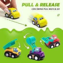 6-24pcs Children's Construction Vehicle Toy Set, Friction Powered Push & Pull Mini Interactive Toy Cars, With Storage Box, Suitable For Boys & Girls 3+ Years Old, Perfect Birthday & Holiday Gift - Multicolor - View 7